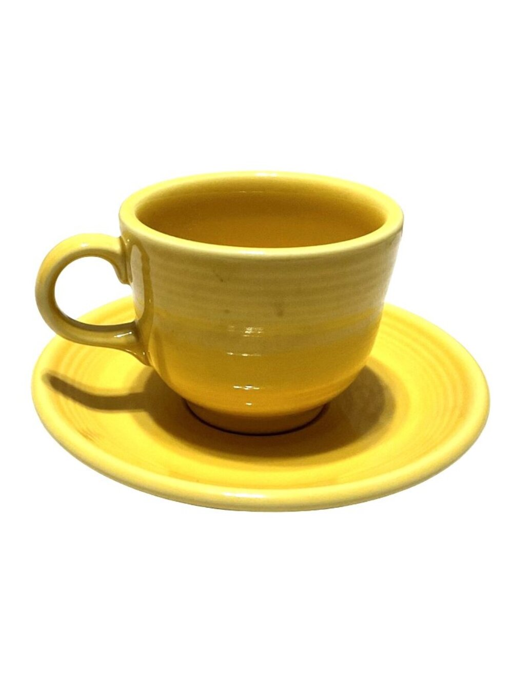 Fiestaware Cup Saucer Sunflower Yellow 2011 Fiesta ZZB Lead Free Cup is Modern